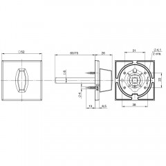 Ручка поворотная BKW8x75 RL (черный) BL-24