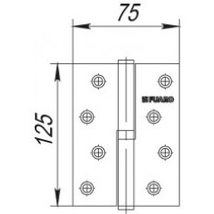 Петля съемная 413/BL-5 125x75x2,5 PN right (перл. никель) правая БЛИСТЕР