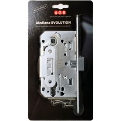 Замок межкомнатный под цил. MEDIANA EVOLUTION B01103.50.34.567 с отв. планкой B01000.13 (мат хром)