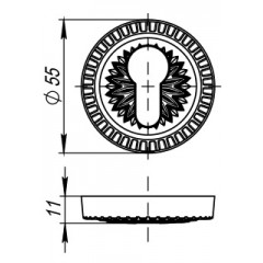 Накладка CYLINDER ET/CL-AS-9 Античное серебро 2 шт.