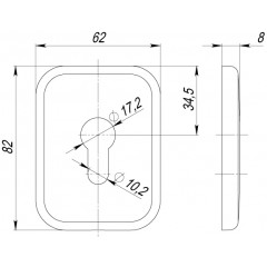 Декоративная Квадратная накладка на цилиндр ET-DEC SQ (ATC Protector 1) CP-8 Хром