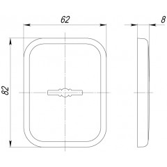 Декоратив. Квадратная накл. на сувальдный замок со шторкой PS-DEC SQ CT (ATC Protector 1) CP-8 Хром