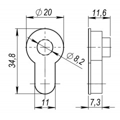 Вставка под шток для CYLINDER SN-3 мат.никель