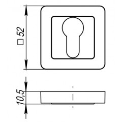 Накладка под цилиндр ET QR GR/CP-23 графит/хром