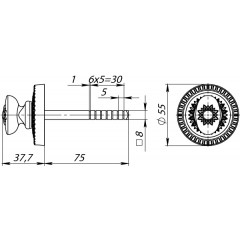 Ручка поворотная BKW8/CL BB-17 Коричневая бронза