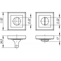 Ручка поворотная BK6 QL GR/CP-23 графит/хром 