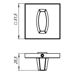 Ручка поворотная WC-BOLT BK6 USS SN-3 Матовый никель