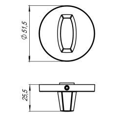 Ручка поворотная WC-BOLT BK6 URS BPVD-77 Вороненый никель