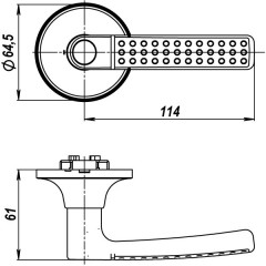 Ручка защелка 6026 AB-P (без фик.) бронза