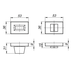 Ручка поворотная WC-BOLT BK6 UCS BPVD-77 Вороненый никель