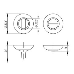 Ручка поворотная BK6 ZR BL-24 чёрный