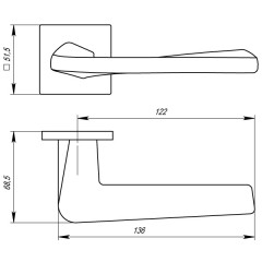 Дверная ручка на розетке Armadillo (Армадилло) TORSO USS BL-26 Черный