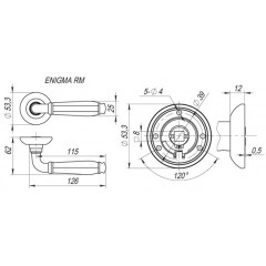 Дверная ручка на розетке Fuaro (Фуаро) ENIGMA RM AB/GP-7