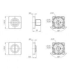 Ручка поворотная BK6.K.JK51 (BK6 JK) GR-23 графит