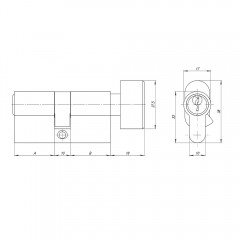 Цилиндровый механизм (AZ102/70) AZ1002Knob70 (30+10+30) CP хром