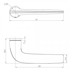 Ручка раздельная R.ART30.LACONY BL-26 черный