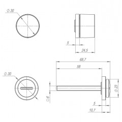 Ручка поворотная BK6.R.ART30 MWSC-33 итальянский тисненый