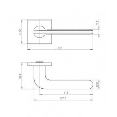 Ручка раздельная K.ARC.Q52.ASPECT BL-24 черный