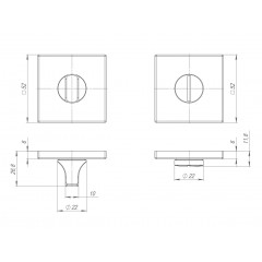 Ручка поворотная BK6.K.ARC.Q52 GR-23 графит